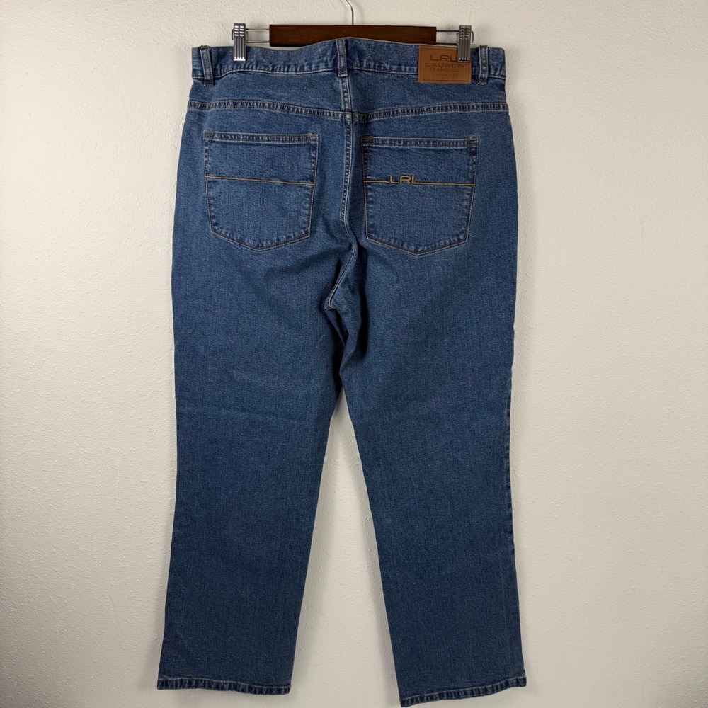 Lauren Ralph Lauren‎ Jeans Co Blue Straight Leg Stretch Denim Pants Womens 14